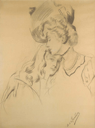Marie d'Annunzio et Antonia, la fille de l'artiste